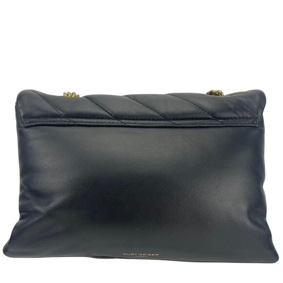 KURT GEIGER Kensington Quilted Leather Shoulder‎ Handbag Goth Punk Eagle ($275) - Picture 6 of 12